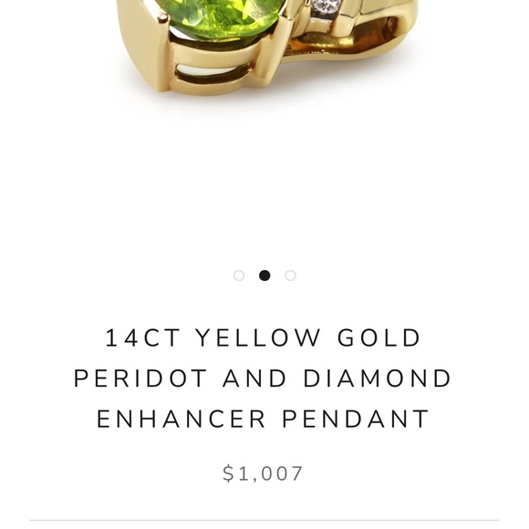 Peridot diamond 14k yellow gold pendant enhancer - Picture 9 of 11